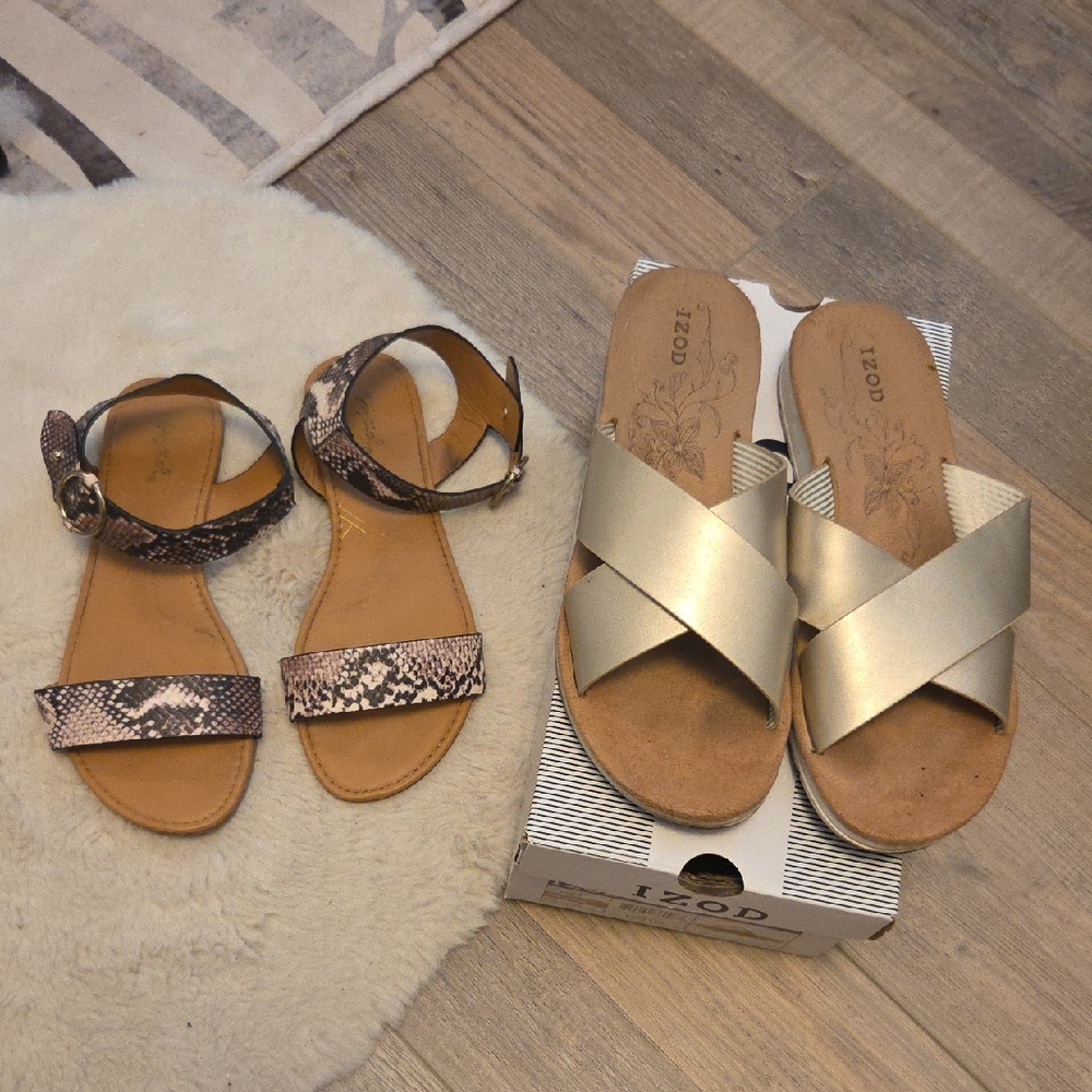 SANDAL BUNDLE - 3 pairs Of Women's Summer Sandals - Size 8 - Picture 2 of 9